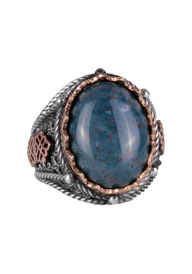 925 Ayar Saf Gümüş Yüzük, Erkekler İçin Gerçek Doğal Taş Yüzük Yeşil Kan Taşı Gümüş