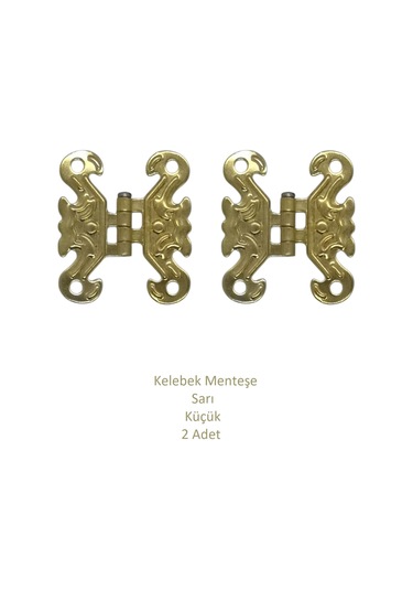 Sarı Dekoratif Kelebek Menteşe Büyük 2 Adet 4,2cm X 3,5cm