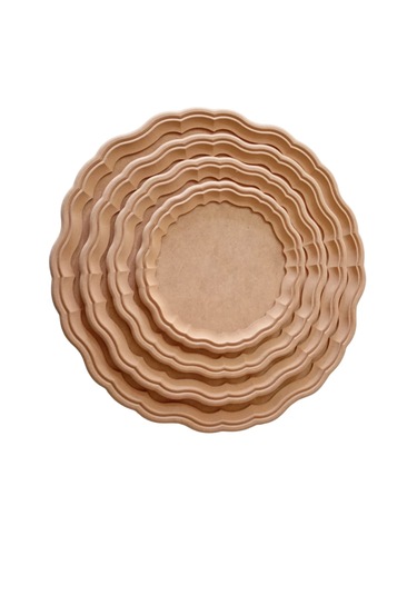 Mdf 4'lü Yuvarlak Tepsi Seti