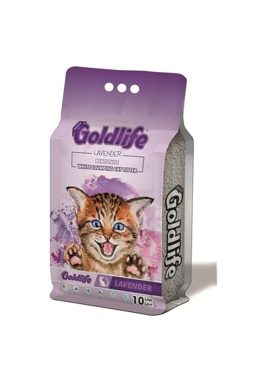 Goldlife Lavanta Kokulu İnce Topaklaşan Bentonit Kedi Kumu 10 L