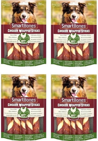 Smartbones Tavuk Sargılı Stick Medium Köpek Ödülü 5 Li 137 Gr. X 4 Adet