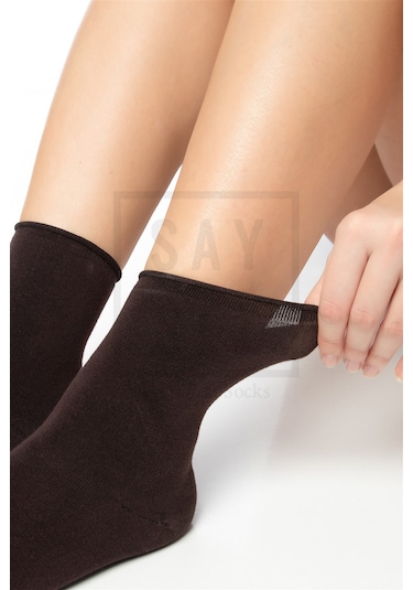 Bambu Kadın Lastiksiz Kahverenk Soket Dikişsiz Premium Çorap 3'lü Kahverengi