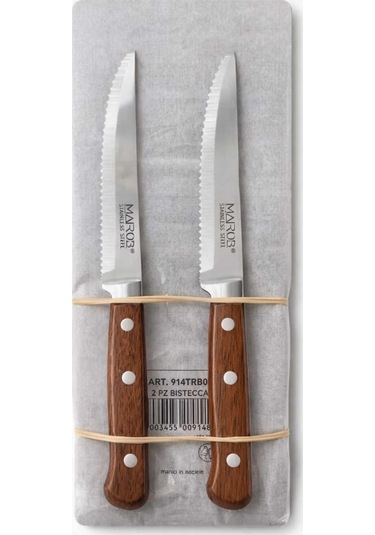 Marob 2 Li Bistecca Steak Bıçağı Ahşap Saplı