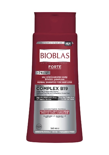 Bioblas Forte Complex B19 Yoğun Saç Dökülmelerine Karşı Bitkisel Şampuan 2 x 360 ML