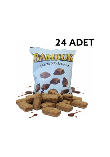 Çikolata Dolgulu Gofret Bambuk 24 Adet 45 Gr
