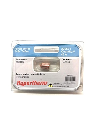 Hypertherm ( 220671 ) Nozzle, T45v/m, 15-45 A