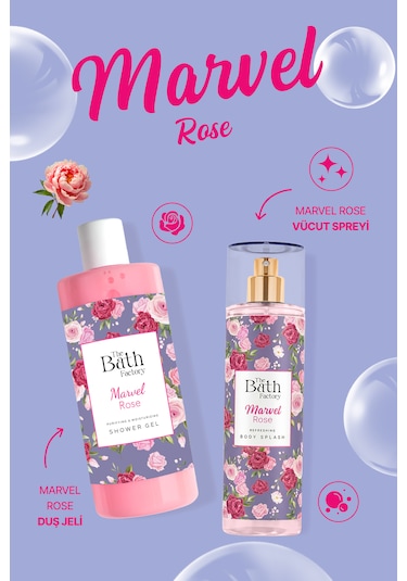 The Bath Factory Marvel Rose Duş Jeli + Vücut Spreyi Gül