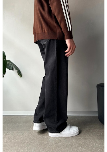 Flaw Premium Wash Baggy Jean Siyah Siyah