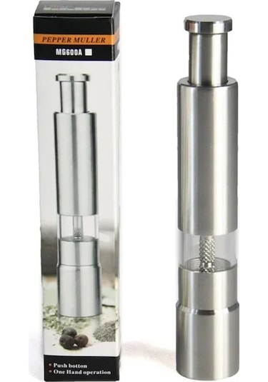 Jialan Paslanmaz Çelik Başparmak İtme Baharat Sos Değirmeni Gümüş