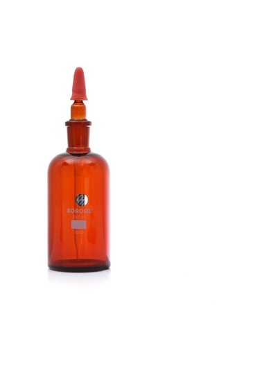 Damlatma Şişe Cam Amber 250 Ml -Kauçuk Pipetli-Kapaklı Borosil