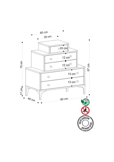 Decormet Gobi Şifonyer Safir Meşe Diğer