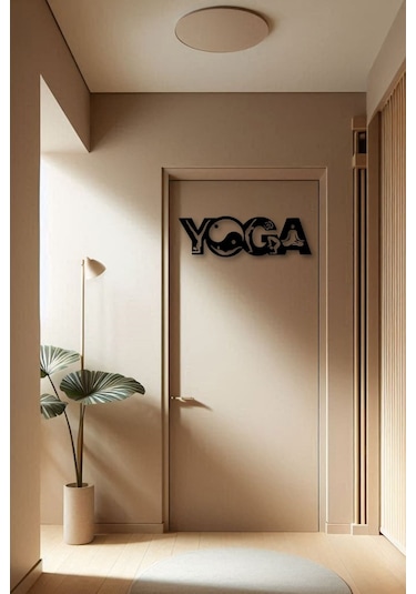 Ahşap Tablo Dekoratif Duvar Süsü Yoga Temalı Ahşap Panel Yoga Stüdyoları İçin Siyah Renk