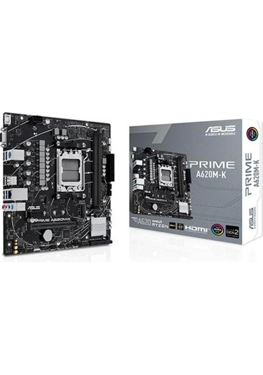 Asus Prıme A620m-k Ddr5 Hdmı Pcıe 16x V4.0 Am5 Matx