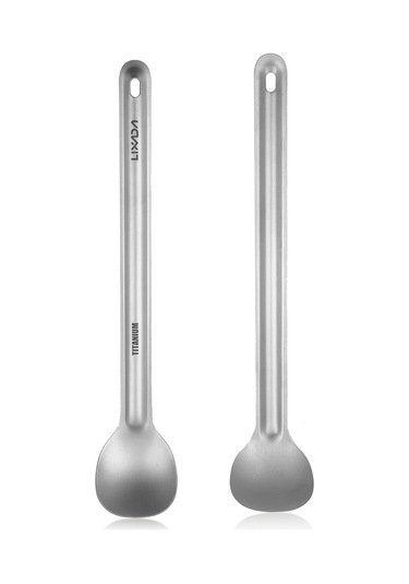 Suofeng Titanium Uzun Saplı Kaşık - Hafif Ve Dayanıklı, Kamp, Doğa Seyahatleri İçin Uygun, 215mm Boy, 15g Ağırlık Çok Renkli