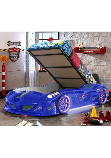 Arabalı Yatak Jaguar Bazalı Arabalı Yatak Mavi Setay Genç Odası Mavi