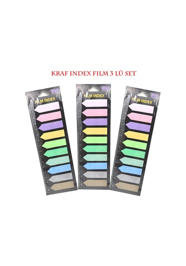 Kraf Index Fılm (pp) 12x44 MM Ok Şekilli 10 Renk 20 Yaprak 3'lü Set