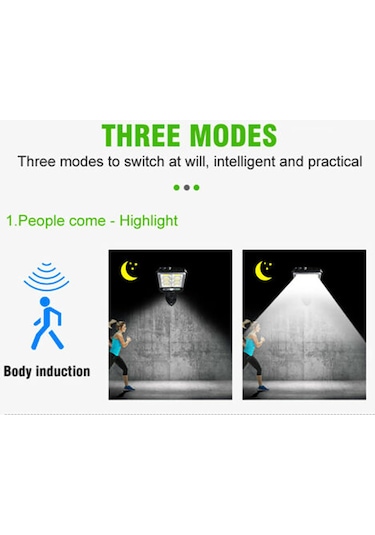 Singree Uzaktan Kumandalı Solar Led Bahçe Aydınlatma - 360 Hareket Sensörlü, 108 Cob, 1200mah Pil