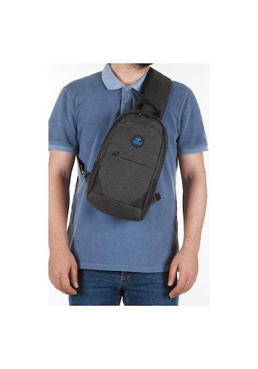 Newish Polo Erkek Usb Çıkışlı Çapraz Bel Ve Omuz Çantası New321 - Siyah - Mavi