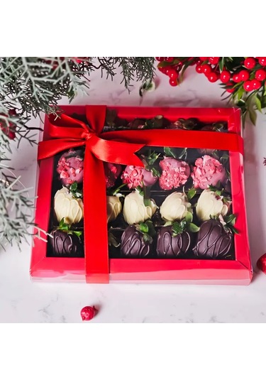 Sevgililer Günü Çilek Kaplı Çikolata Kutusu