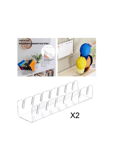 Suntek Şapka Depolama Rafı Masaüstü 2-adet-şeffaf-4mm