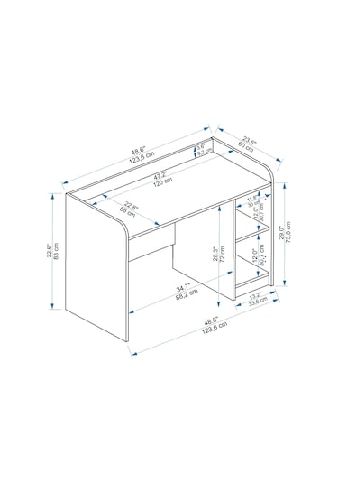 Arnetti Luses Çalışma Masası Atlantik Çam & Bej Atlantik Çam - Bej