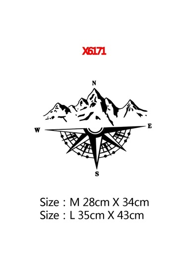 Sarı-m 28 Cm X 34 Cm-yansıtıcı Renk Dağ Pusula Araba Sticker Van Camper Için Vücut Yan Vinil Çıkartması Rv Otomatik Aya