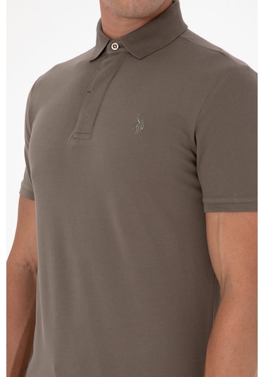 U.s. Polo Assn. Erkek Vizon Tişört Basic 50306015-vr052 Vizon
