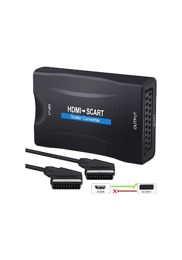 Hdmı'dan Scart'a Kompozit Video Dönüştürücü + Stereo Ses Hdmi Sca