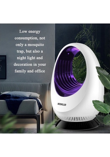 Pazly Usb Sinek Yakalama Lambası - Zehirsiz Uv Işık, Sessiz Taşınabilir, 8,86x6,30x4,57 Cm, Beyaz