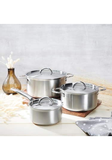 De Buyer Alchimy 6 Parça Paslanmaz Çelik Tencere Seti - Paslanmaz Çelik