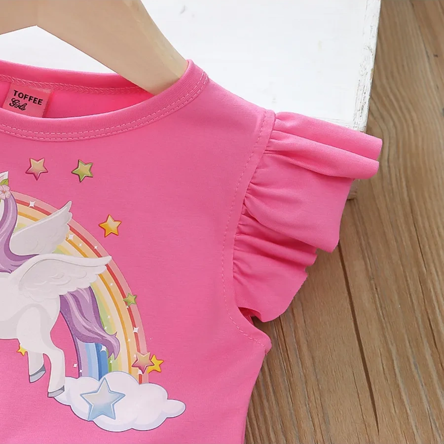 Yazlık Elbise, Tek Boynuzlu At Figürlü, Okul İçin Şık Ve Pul İşlemeli 389568433 Violet