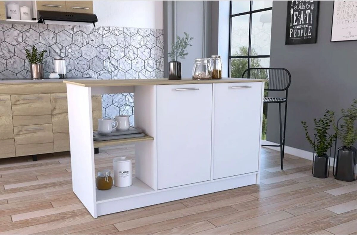 Kumsal Mutfak Adası - Beyaz-120 Cm Beyaz