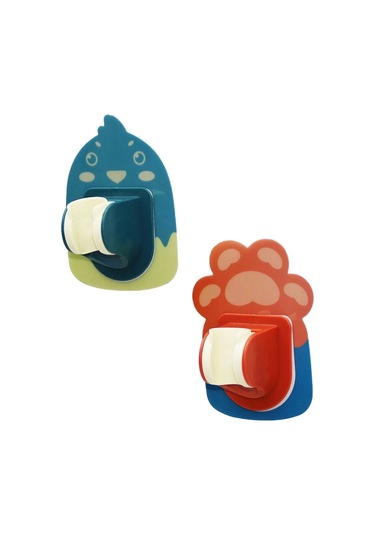 Plastik - Yapışkanlı Duş Askısı Renkli Desen Çerçeveli 4767 Çok Renkli