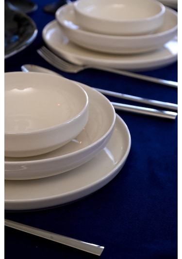 Heda Porselen Rüya Kırık Beyaz 18 Parça 6 Kişilik Porselen Yemek Takımı