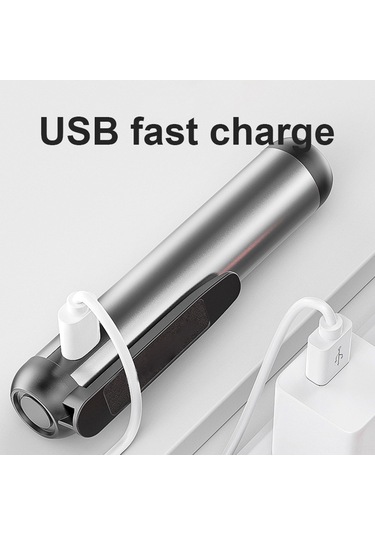 Yaozixa Xpe+cob Lamba İçi 600mah Li-pil Type-c Şarjlı Mini El Feneri, Pen Klipsi Ve Güçlü Mıknatıslı, Mor+kırmızı&mavi Işık, Kamp/tamir Işığı - Gz-5155 Siyah