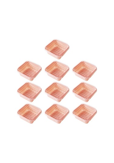 Pembe 10 Adet Tek Kullanımlık Kek Kutusu Şeffaf Kapaklı Su Geçirmez Yağ Geçirmez Paket Kare Sevimli Damalı Pasta Kutusu Tatlı Dükkanı İçin Pembe