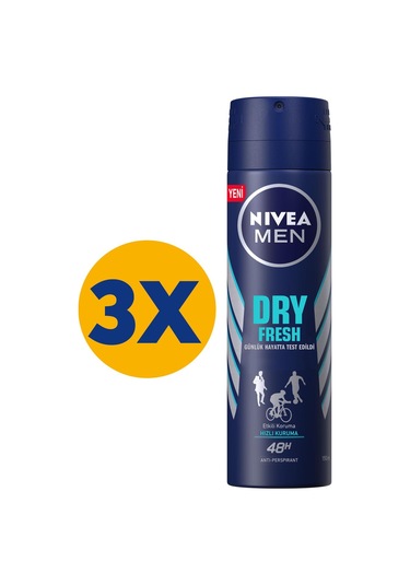 Nivea Dry Fresh Erkek Sprey Deodorant 3 x 150 ML