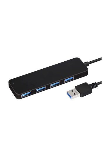 Flash Drive, Mobil Hdd Veya Diğer Usb Cihazı Siyah İçin Mikro Güç Bağlantı Noktası Ve Led Göstergesi Olan Usb Hub Usb Dock 4-port Usb 3.0 Hub