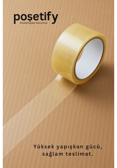 45mm X 100 Metre Koli Bandı Güçlü Yapışkanlı Şeffaf Paketleme Bandı 48 Li Set 1 Adet