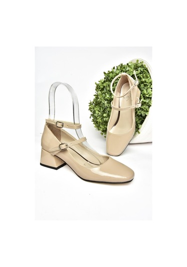 Fox Shoes R654037208 Ten Rugan Kalın Topuklu Kadın Ayakkabı Ten Rengi