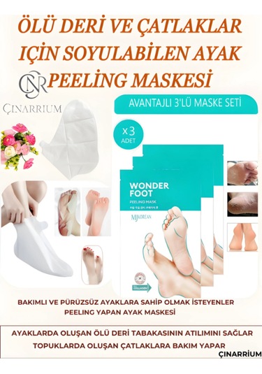 Ölü Deri Ve Çatlaklar Için Soyulabilen Ayak Peeling Maskesi 50ml Wonder Foot Peeling Mask 3x