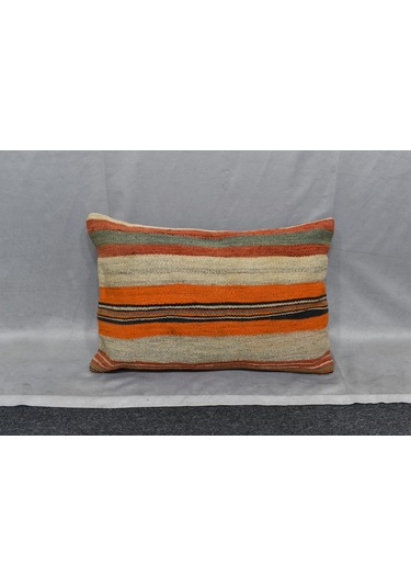 Zehra Abla Halı Yeni El Dokuma Dekoratif Kilim Kırlent Yastık Kılıfı 6677 Çok Renkli
