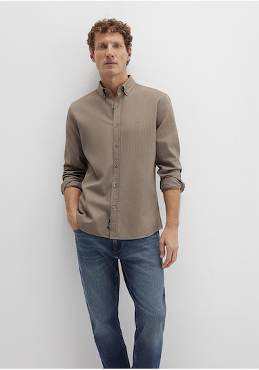 Mavi - Kahverengi Gömlek 0211192-83866 Kahverengi