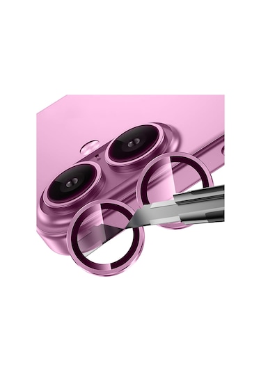 Apple iPhone Uyumlu  16 Frms Mikro Kamera Lens Koruyucu - Siyah Siyah