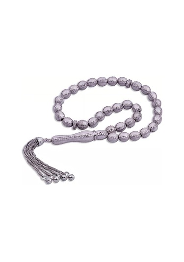Gümüş Beyaz Mineli Zirkon Taşlı Tesbih -5853 Gümüş