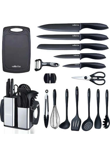 Valletta Solozzo 18 Parça Paslanmaz Çelik Bıçak Ve Spatula Seti