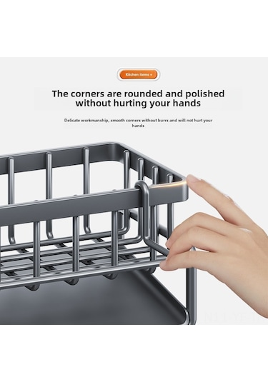 Yifomall Mutfak Lavabo Depolama Rafı: Sponji, Çelik Top, Mop Saklama İçin Sulu Su Alma Tablası Ve Çubuklu Dayanıklı Beyaz Organizer Diğer