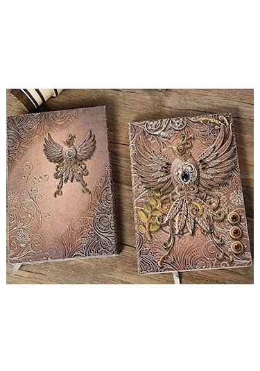Hediyelik Deri Defter 3d Kabartmalı Turuncu