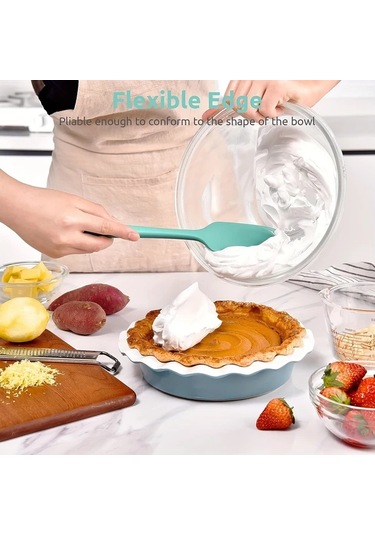 Chenkestoreone 4 Adet Mor Yüksek Isıya Dayanıklı Silikon Spatula Seti: Yapışmaz Pişirme Ekipmanları İçin Esnek Mutfak Karıştırma Ve Pişirme Aparatı Mor