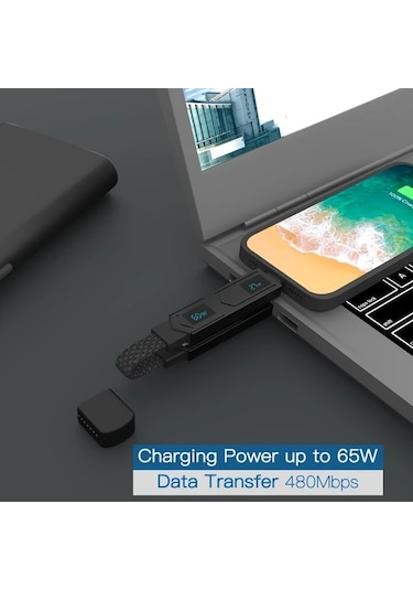 Honeybeeshop 4ü 1 Arada Ultra Hızlı Şarj Kablosu 20 Cm İphone Uyumlu Samsung Xiaomi Usb C İçin Çinko Alaşımlı Veri Kablosu